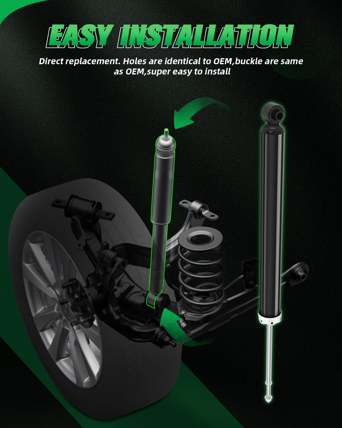 SCITOO Full Set Shocks For Dodge, Shocks Absorbers and Struts Fits 12 13 14 15 16 17 18 for Chrysler 300,11 12 13 14 15 16 17 18 for Dodge Challenger,15 16 17 18 for Dodge Charger Amortiguadores