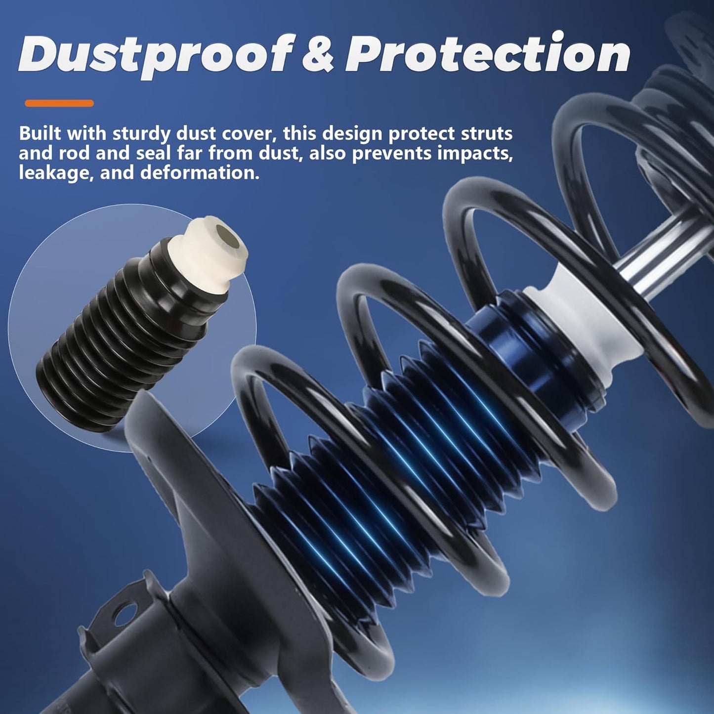 Complete Front Rear Struts Coil Spring Assembly 172264 172263 Compatible for 2006-2010 Mazda 5/2004-2009 Mazda 3 Excluding Speed Model Replacement Shocks Absorbers (4PCS)