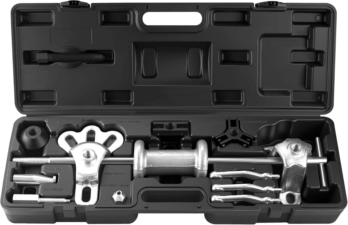 9-Way Slide Hammer Puller Set, Front Wheel Hub Bearing Remover & Rear Wheel Axle Hub Dent Shaft Puller Tool Kit Wheel Bearing Removal Tool