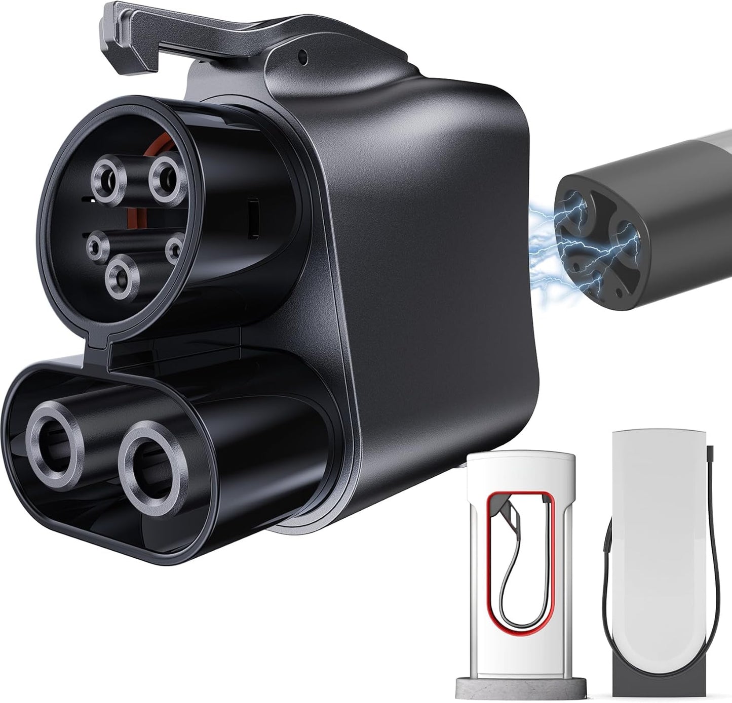 CCS & J1772 to Tesla (NACS) Adapter,250KW Fast Charging for Tesla Model 3/Y/S/X/Cybertruck, Compatible with CCS1 DC & J1772 AC Stations, Supports Level 1/2/3 Chargers