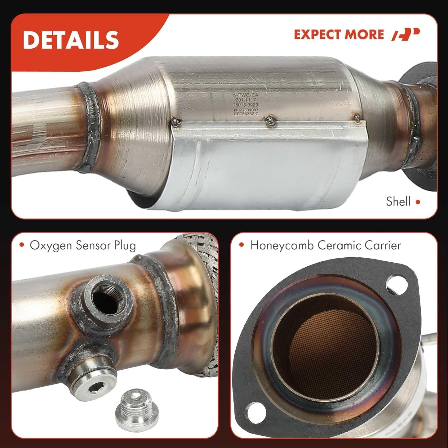 A-Premium Catalytic Converter Kit Direct-Fit Compatible with Toyota Camry 2007-2011, Solara 2006-2008, 2.4L, EPA Compliant, Replace# 174100H270