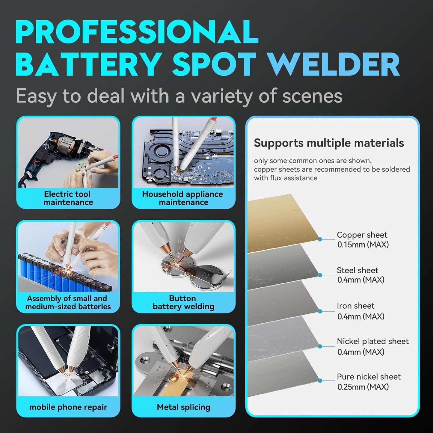 Capacitor Battery Spot Welder, AWithZ UF20B 10.5KW Spot Welder, 3-in-1 Auto & Manual & Foot Pedal Three Modes Welding Equipment for 18650/LiFePO4 Lithium Battery Pack Building with Foot Pedal