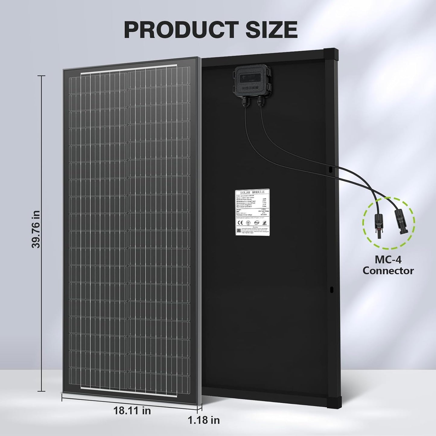 100 Watt Solar Panel Kit 100 Watt 12 Volt Monocrystalline Solar Panels 10A Solar Charge Controller, Solar Cables, Z-Mounting Bracket for RV Rooftop Marine Boat Trailer Camping Off-Grid Application