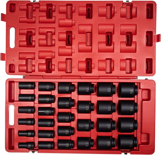 SUNEX TOOLS 4695 3/4-Inch Drive SAE Deep Master Socket Set, 29-Piece