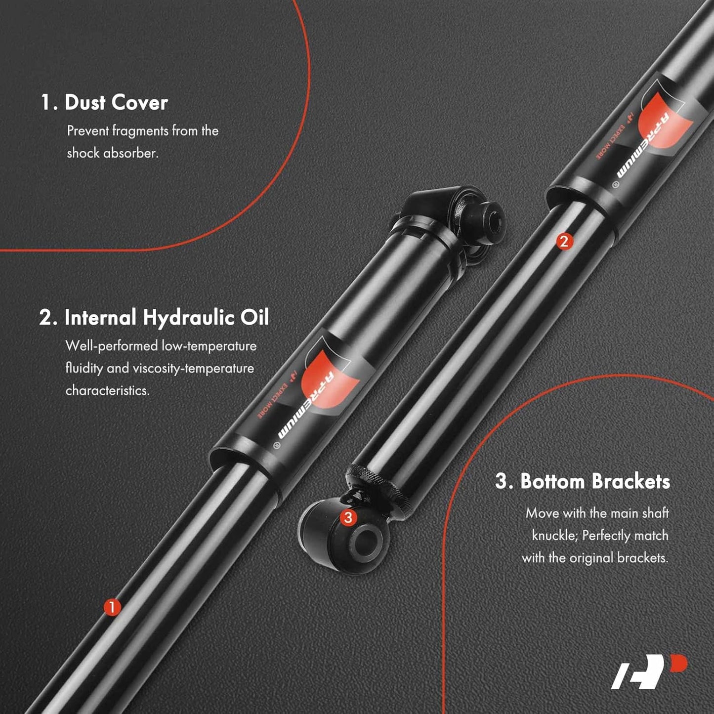 A-Premium Rear Pair (2) Struts Shock Absorber Compatible with Nissan Sentra 2007 2008 2009 2010 2011 2012, Driver and Passenger Side