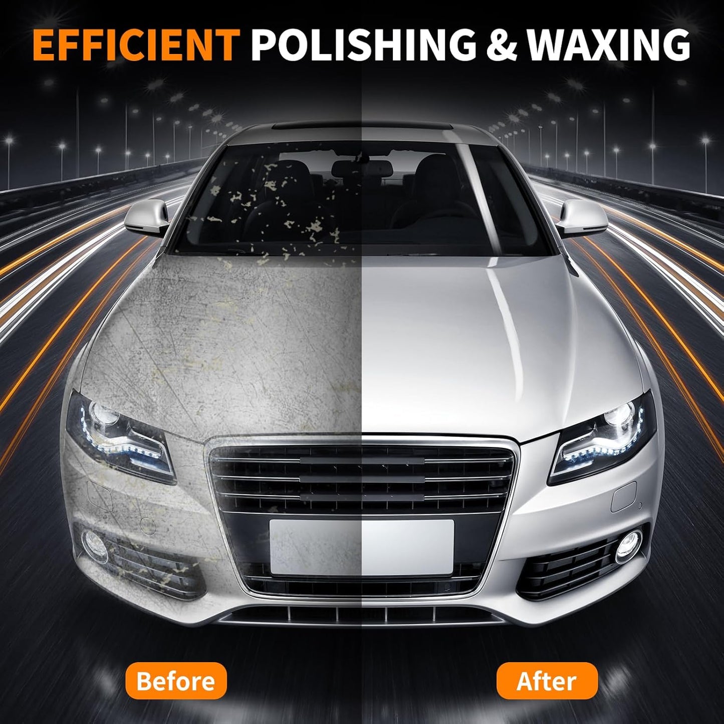 Buffer Polisher, 1600W 6"/7" Rotary Car Polisher with 7-Speed(1600-3500 RPM), Car Buffers and Polishers Kit for Cars, Boats, Floors, Furniture