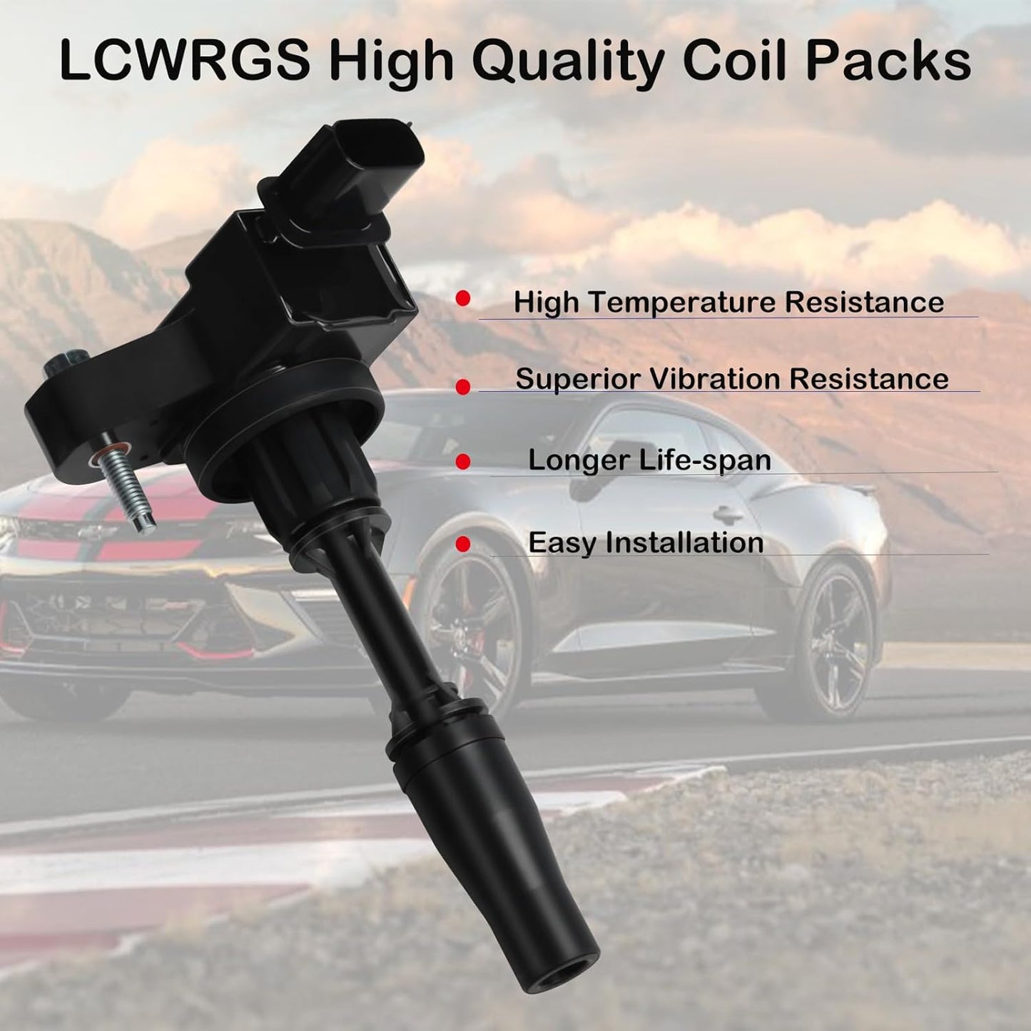 Set of 4 Ignition Coil Pack fits for 2013 2014 2015 2016 2017 2018 2019 Chevy Malibu Impala Colorado Cadillac ATS CTS GMC Canyon Buick Regal Verano 2.5 2.0 Coil Packs Replaces# UF680