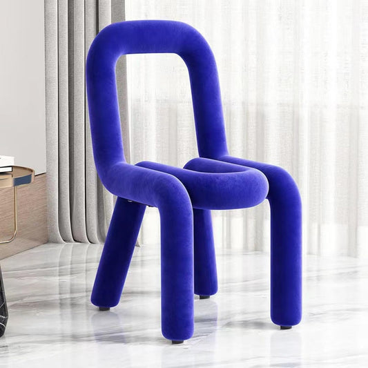 Vanity Chair with Back, Modern Ottoman - Soft Padded Seat, Makeup Stool Velvet Footrest Accent Chair for Home, Garden, Bedroom - Armless Luxury Chair for Living Room, Entryway