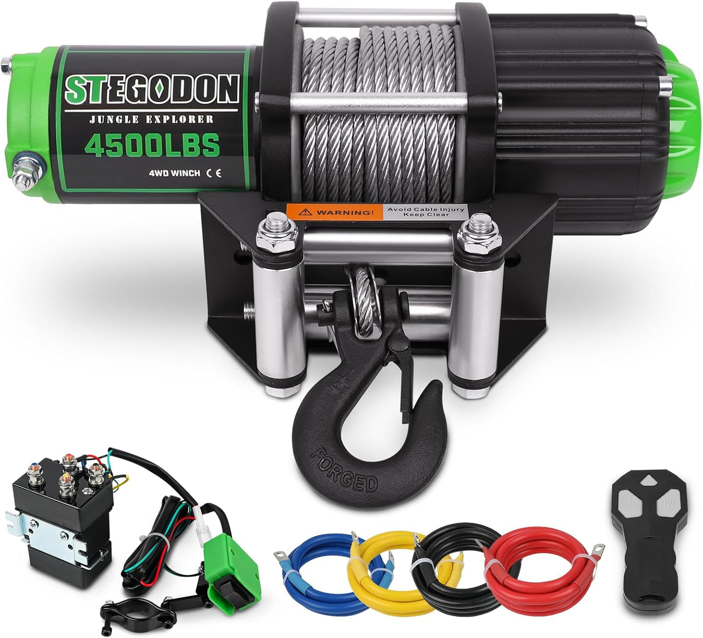 3500 lb Winch ATV UTV Electric Winch,12V Waterproof Winch Synthetic Rope Trailer Electric Winch with Wired Remote and Wireless Remote for ATV UTV Towing,Boat,Off-Road