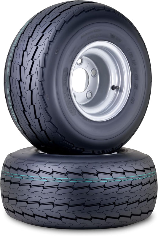 WANDA Trailer Tire Wheel Assembly 18.5x8.5-8 8-Ply D 83L with 5 Lugs on 4.5" PCD Silver Rim,SET 2