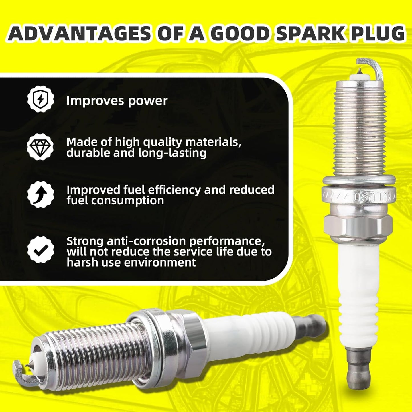 Set of 6 Ignition Coils Pack UF796 90919-A2008 & 6 PCS Iridium Spark Plugs Compatible with Lexus GS350 GS450h IS300 IS350 LC500h LS500h RC300 RC350 RX450h RX450hL Toyota Highlander Tacoma