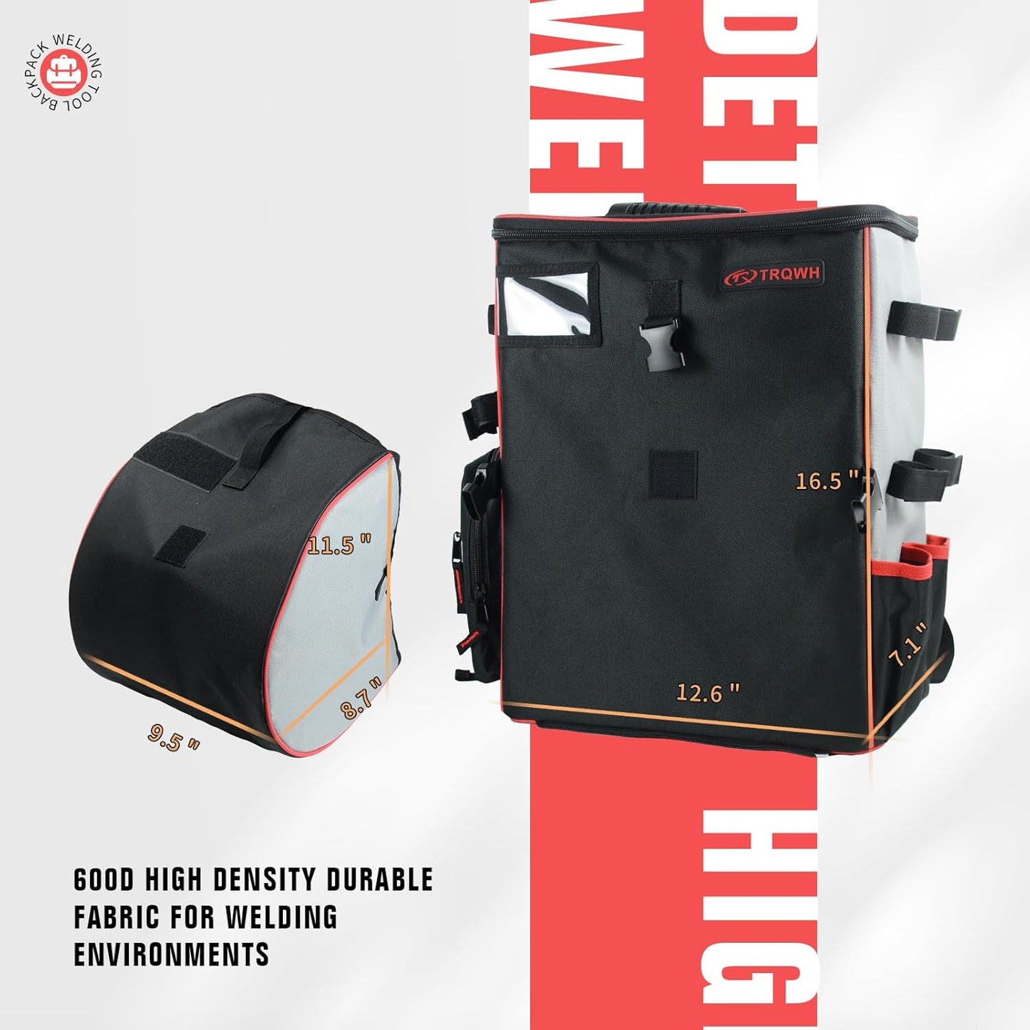 Welding Backpack for Men Waterproof Reinforced Bottom Large Capacity Extreme Gear Pack with Helmet Catch Multipurpose Welding Tools Backpack