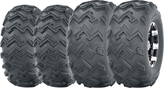 WANDA Full Set ATV tires 22x8-10 Front & 24x11-10 Rear 88-02 Suzuki Quadrunner 250
