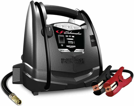 Schumacher SJ1330 1000 Peak Amp Jump Starter and Air Compressor with 12V USB Portable Power Ports