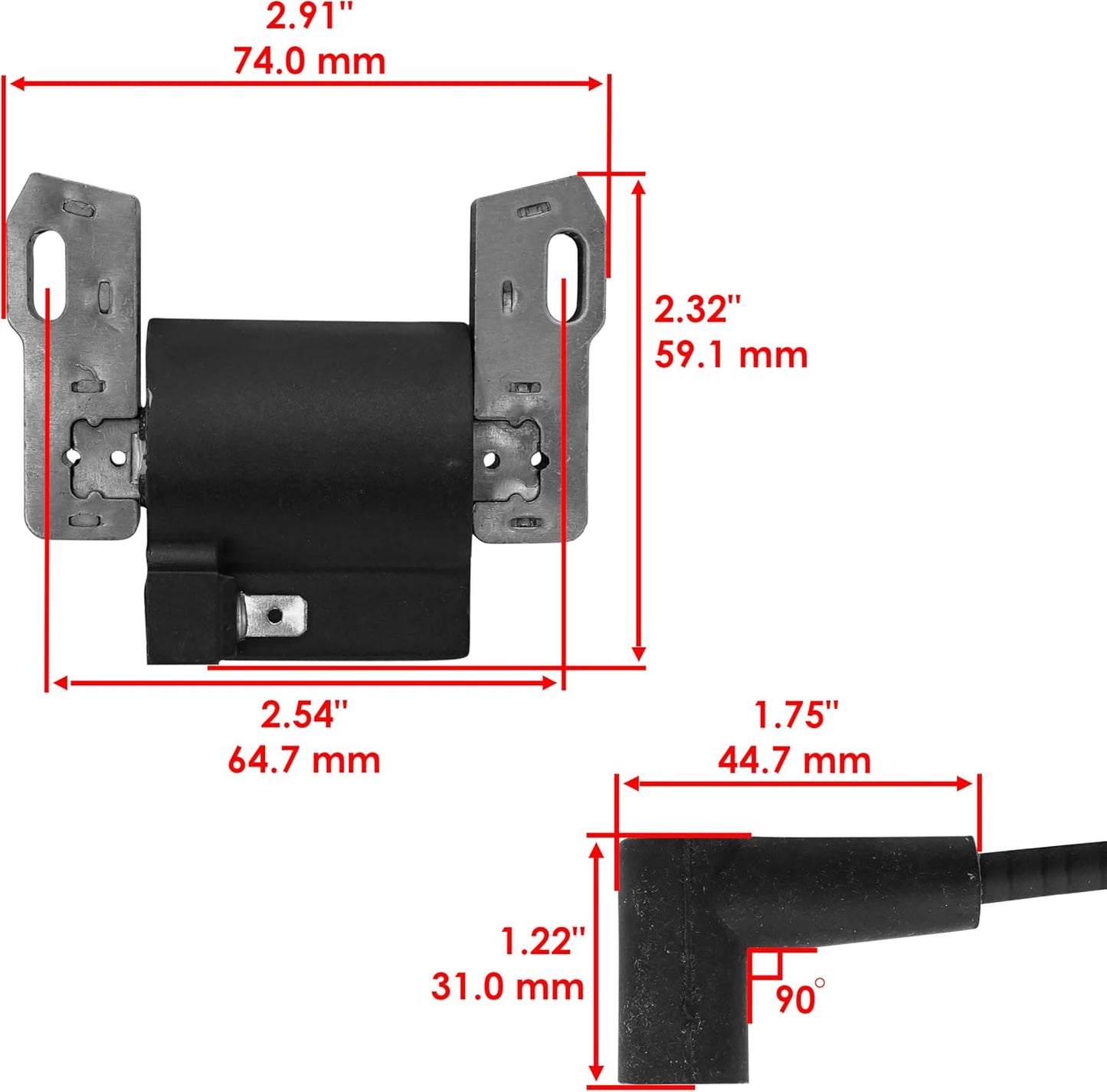 Caltric Ignition Coil with Spark Plug Compatible with John Deere Z355R Z365R Z375R ZTrak / Z225 Z235 Z245 Z255 EZtrak MIA12788 x2