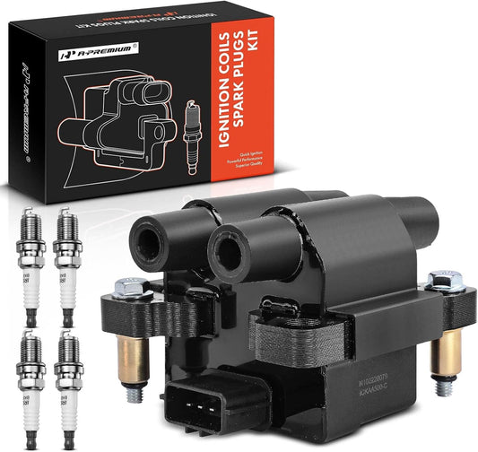 A-Premium Ignition Coils and Spark Plugs Kits Compatible with Subaru Outback 2005-2009, Forester 2005-2008, Impreza 2005-2010, Legacy 2005-2009 & Saab 9-2X 2005-2006, Naturally Aspirated