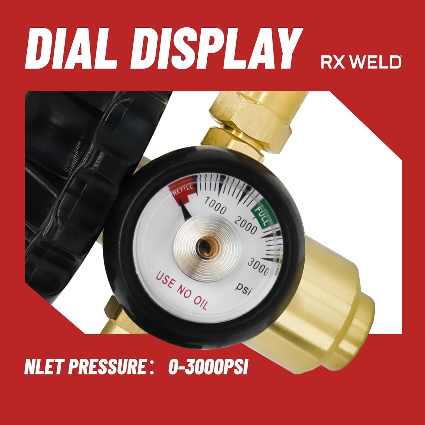 RX WELD Helium Tank Regulator Latex Balloon Filler Valve, CGA-580 Tank, Dual Latex And Foil Ballon Inflator (With Auto Foil Balloon Shut Off Valve)