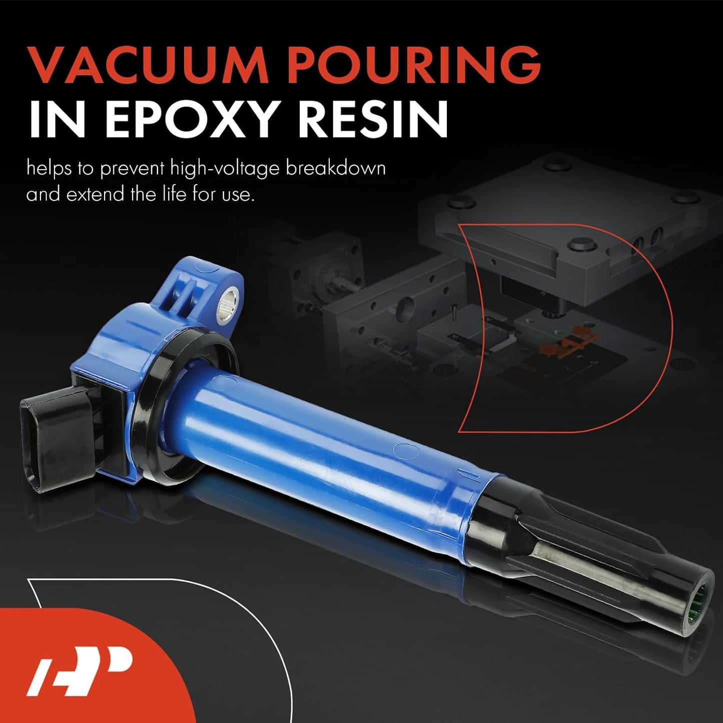 A-Premium (Blue) Engine Ignition Coil Pack Compatible with Toyota Camry, RAV4, Highlander, Tundra, Sienna, 4Runner, Avalon, Venza, FJ Cruiser & Lexus RX350, RX450h, IS250, GS300 & Lotus, 6-PC Set
