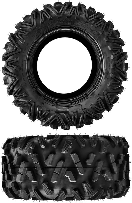 25x10-12 ATV UTV all-terrain Tires 6PR, 25x10x12 ATV Tires, for ATV, UTV, Go Kart, Mud, Sand, Golf Cart or Lawn Mower, 2 Pack Z-199-1