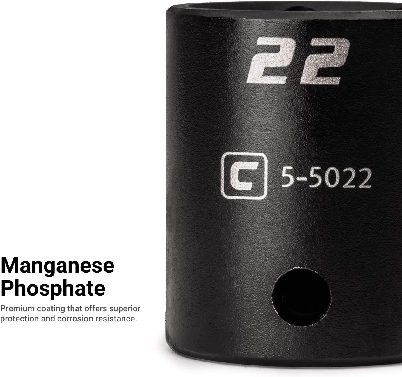 Capri Tools 1/2 in. Drive Shallow Impact Socket Set, 10 to 27 mm, Metric, 18-Piece