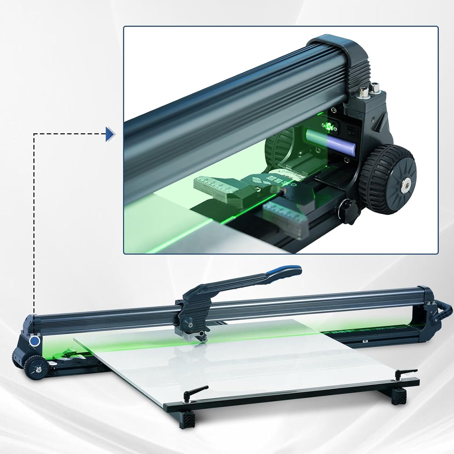 "YJINGRUI Manual Tile Cutter 48 inch, Tile Cutting Machine, Large Porcelain Tile Tools with Transport Handle and Wheels"