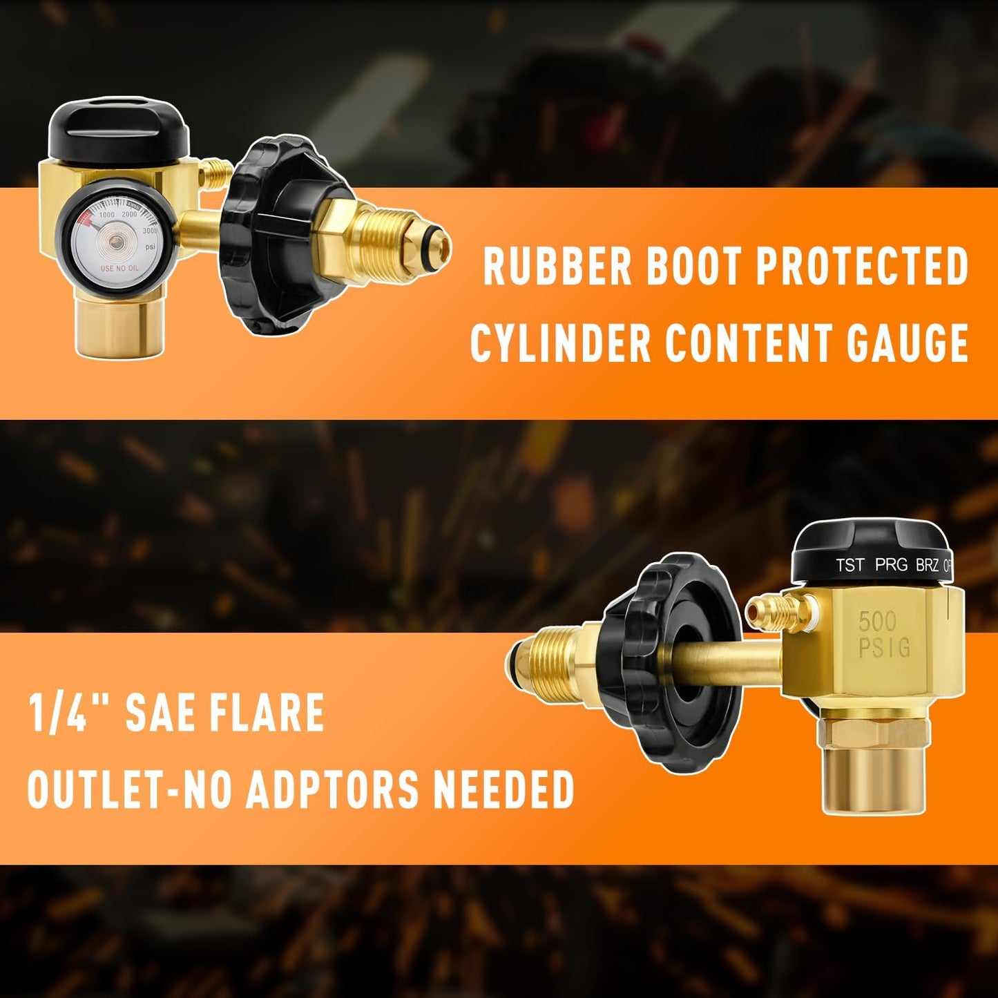 CAMPFIRE VN-500 Nitrogen Purging Regulator With 500 Psi Test Pressure, Supports Braze, Purge And Test Mode