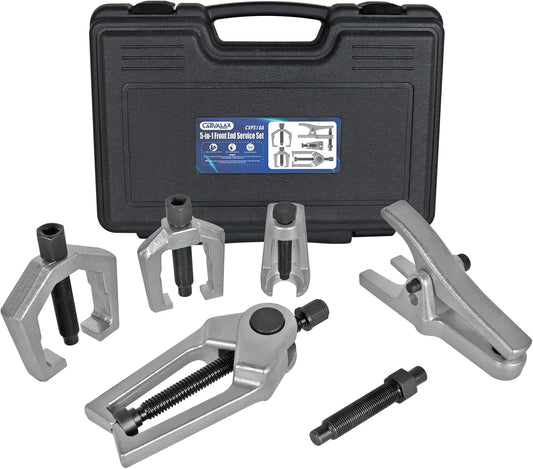 5-in-1 Ball Joint Separator, Front End Service Tool Kit for Tie Rob Removal, Pitman Arm Puller, Cars SUVs Pickup Trucks Automotive Tools w/Storage Case