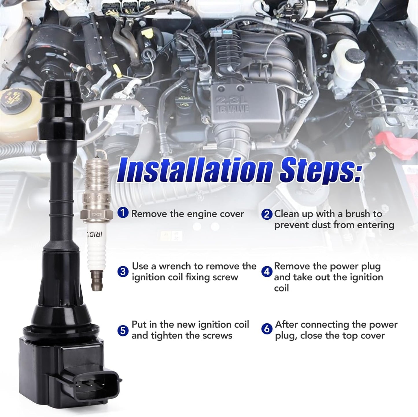 Set of 8 Ignition Coil Pack and Spark Plugs Fits for 2004 2005 2006 2007 Nissan Titan Armada Infiniti QX56 5.6 V8 Replaces# UF510 C1483