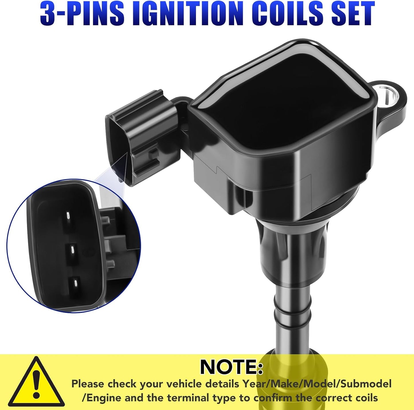 Set of 6 Ignition Coil Pack and Spark Plugs fits for Infiniti FX35 G35 M35 Nissan 350Z 2003 2004 2005 2006 2007 2008 3.5 V6 Replaces# UF401 4469