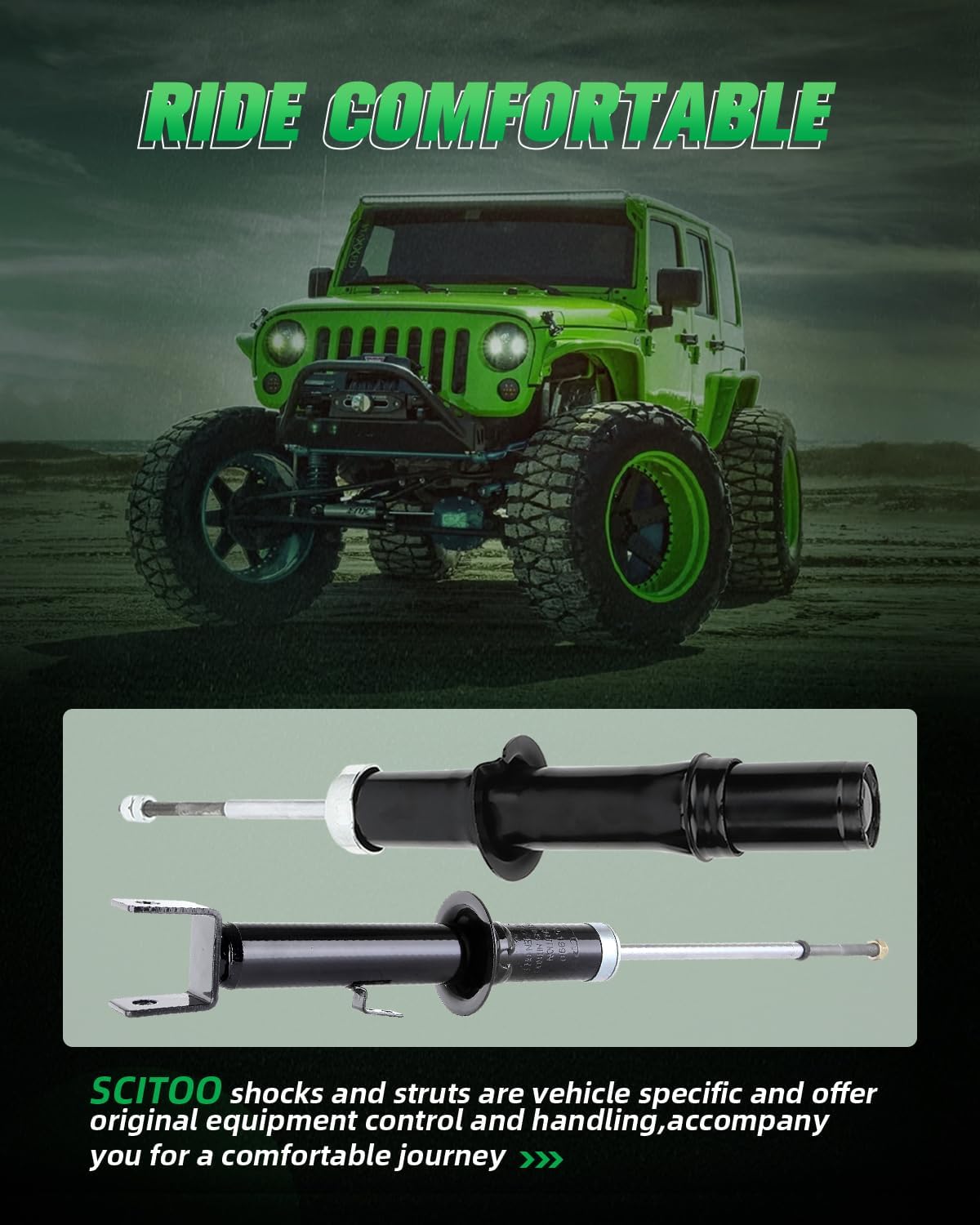 SCITOO Front & Rear (4 Pcs) Shocks for Chrysler, Shocks Absorbers Fits 1999-2000 for Chrysler Cirrus,1999-2000 03-06 for Chrysler Sebring,99-06 for Dodge Stratus 344610 Shocks and Struts Auto Shocks