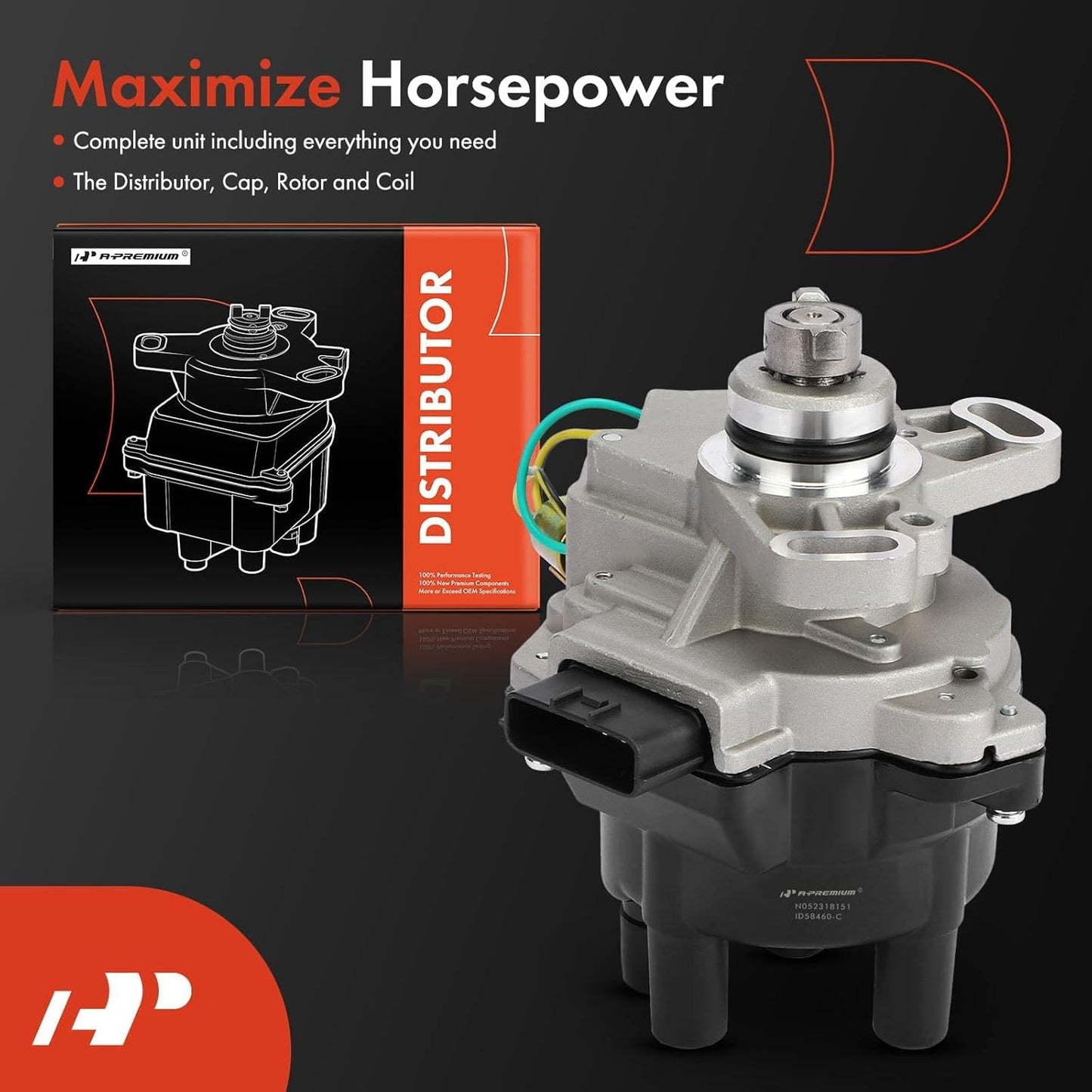 A-Premium Ignition Distributor with Module and Cap and Rotor Compatible with Nissan Altima 1997 1998 1999 2000 2001 2.4L