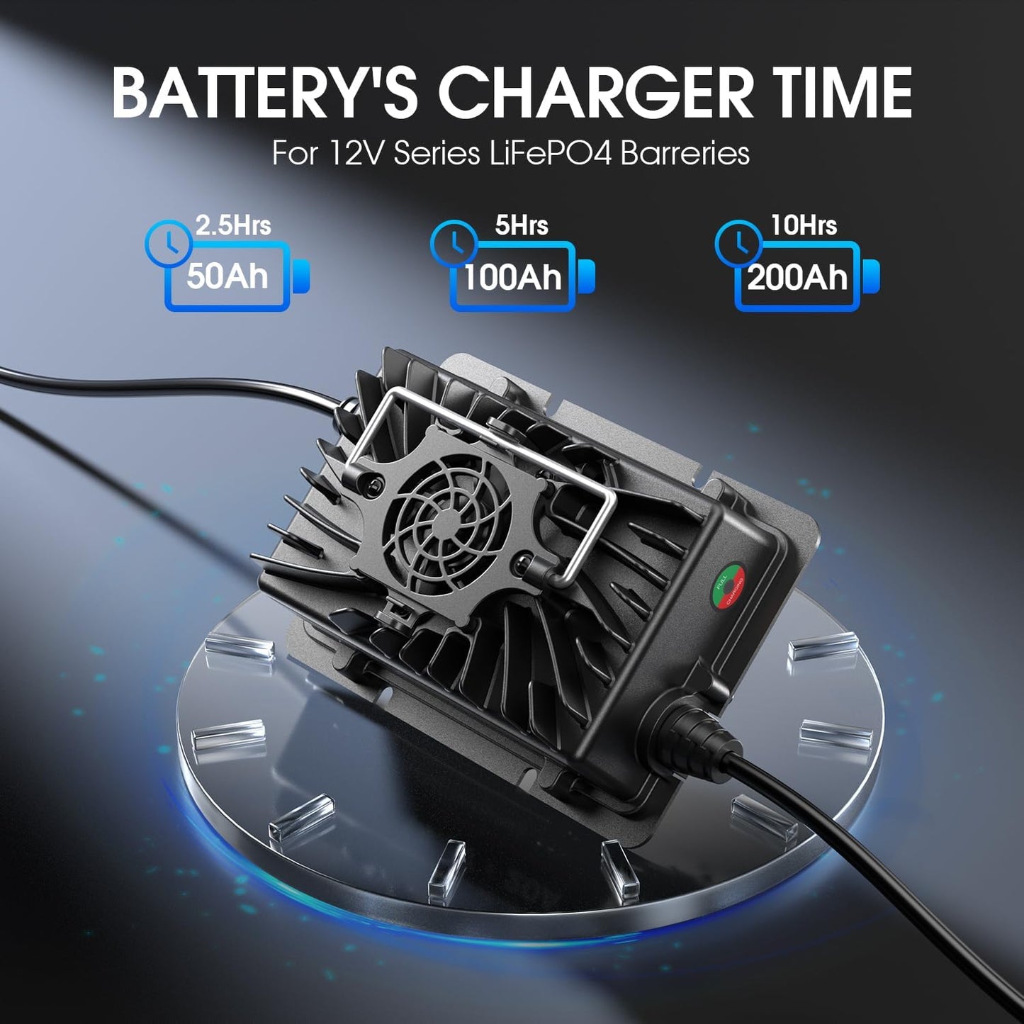 14.6 Volt LiFePO4 Battery Charger, 12V 20A Lithium Battery Charger Maintainer with Anderson Connector LED Indicator, Handle Design for Cars,Golf Carts,UAV,Fishing Boat,RV and Deep Cycle Batteries