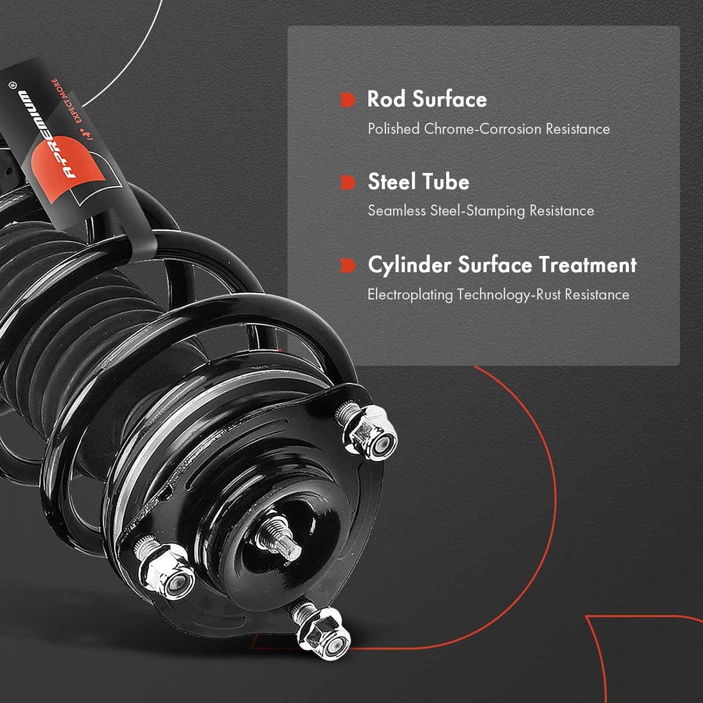 A-Premium Front Complete Shock Strut & Coil Spring Assembly Compatible with Honda Civic 2006-2011, L4 1.8L, Coupe, 2-PC Set