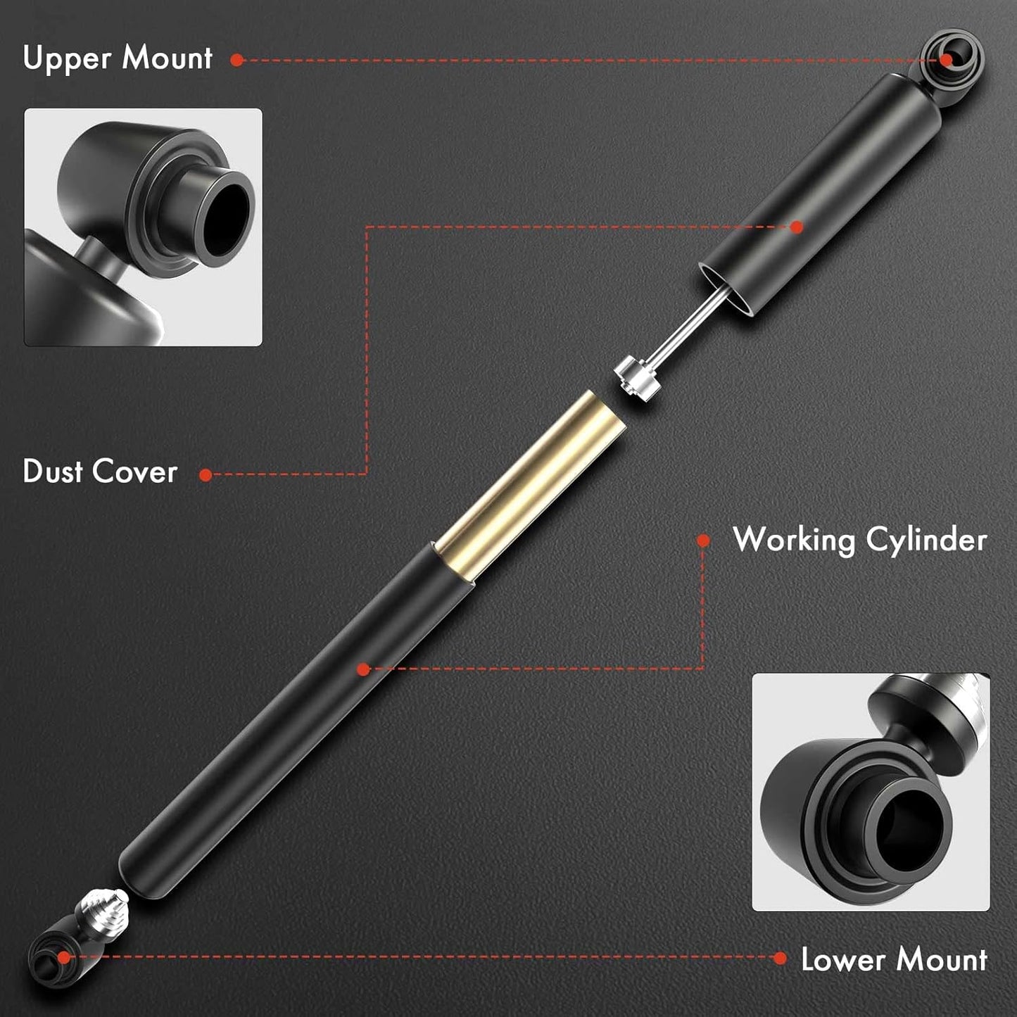 A-Premium Pair (2) Rear Shock Absorber Compatible with Ford Explorer, Police Interceptor Utility, 2013 2014 2015 2016-2019, Driver and Passenger Side