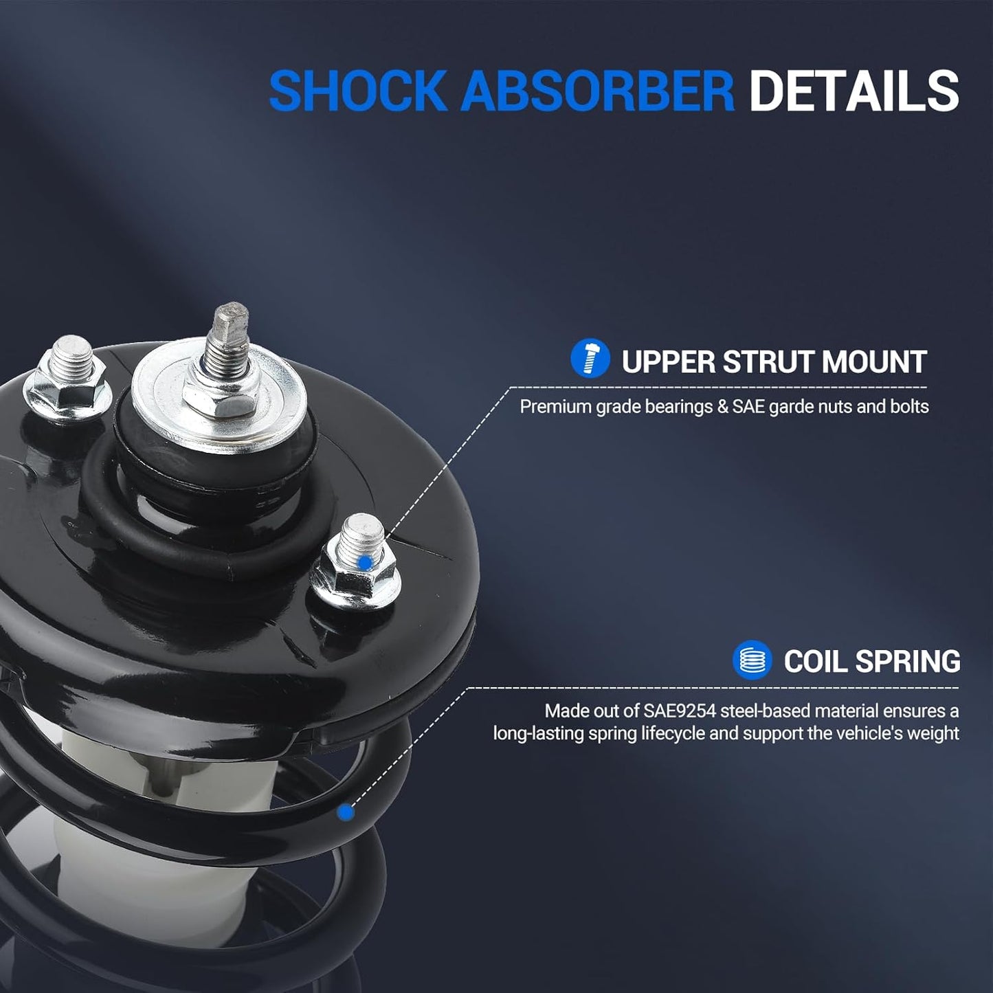 Autoround 171372 Rear Strut Shock Absorber w/Coil Spring Assembly Compatible with 2003-2007 Honda Accord, 2004-2008 Acura TL Both Driver Passenger Side [ pack of 2 ]