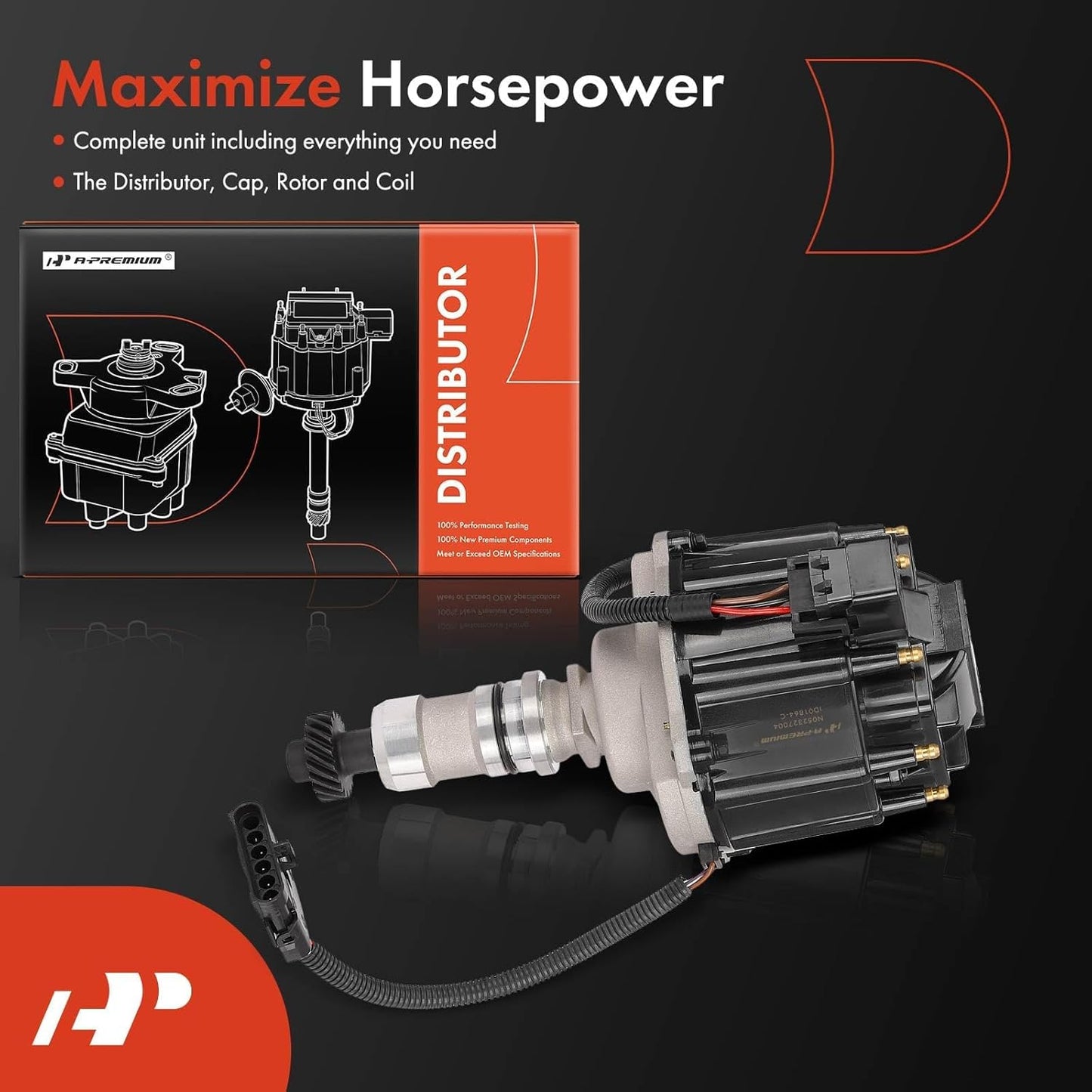 A-Premium Ignition Distributor with Cap and Rotor Compatible with Cadillac 60 Special 1993, Allante 1987-1992, Commercial Chassis 1991-1993, DeVille 1991-1995, Eldorado 1990-1993, Fleetwood, Seville