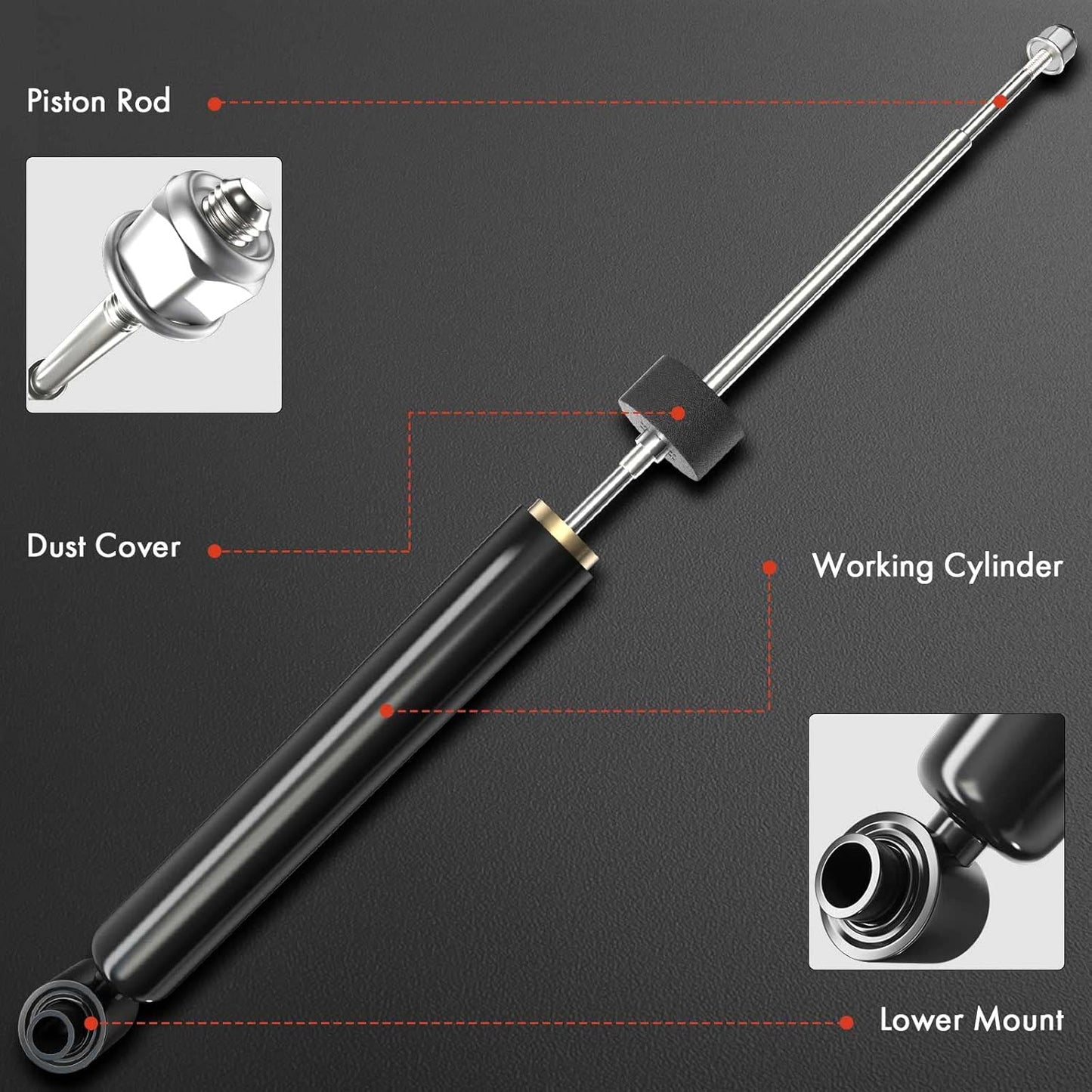 A-Premium Front Pair (2) Suspension Shock Strut Absorbers Compatible with Audi A6 2006-2011 A6 Quattro 2005-2011, Driver and Passenger Side