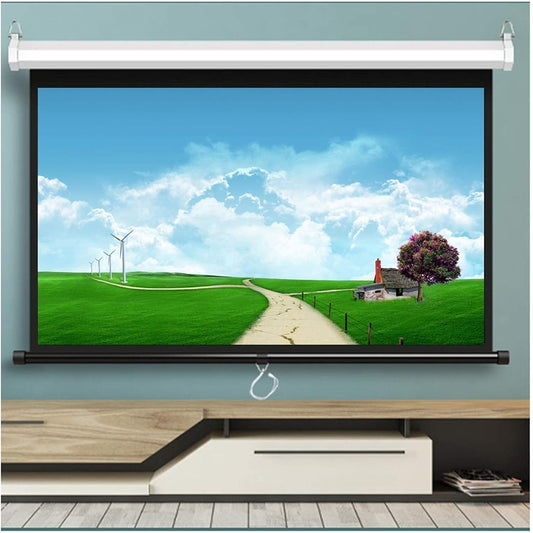 60-Inch Manual Projector Screen, 4:3 Format, Slow Retract Mechanism with 1.8 Gain, for Classroom, Party & Home Theater Use