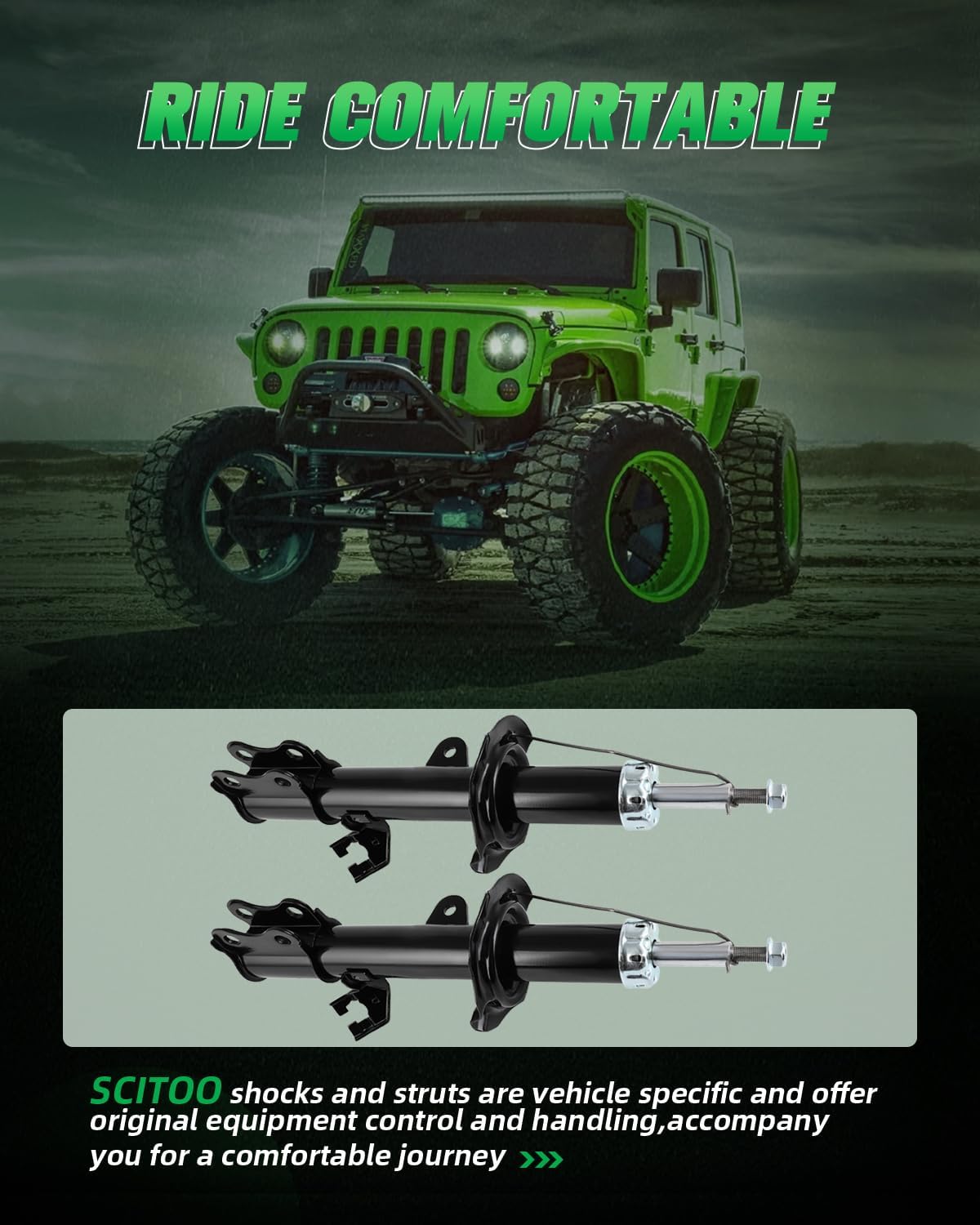 SCITOO Front Pair Shock Absorbers Struts Compatible with 2012-2019 for Nissan for Versa, 2014-2019 for Nissan for Versa Note, Replace 332152 71059 332153 71060 Automotive Shocks