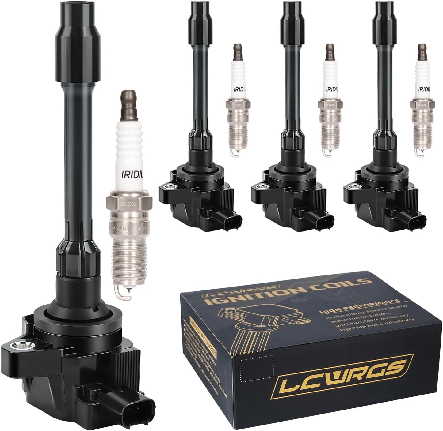 Set of 4 Ignition Coil Pack and Spark Plugs Fits for 1.5 2.0 L4 Honda Civic Accord CRV CR-V Acura TLX RDX 2016 2017 2018 2019 2020 2021 Spark Plugs and Coils Replaces# UF781 3052059B013