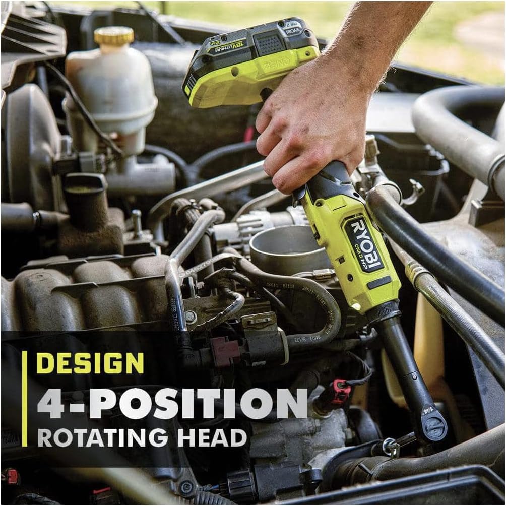 RYOBI ONE+ HP 18V Brushless Cordless 1/4 in. Extended Reach Ratchet (Tool Only) - PBLRC01B