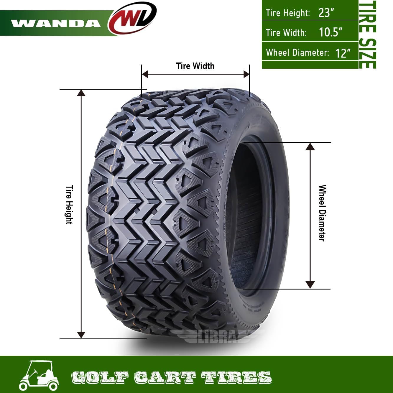 WANDA 23X10.5-12 Golf Cart ATV Tires 4 Ply 23X10.5x12 -Set 4-14034 …