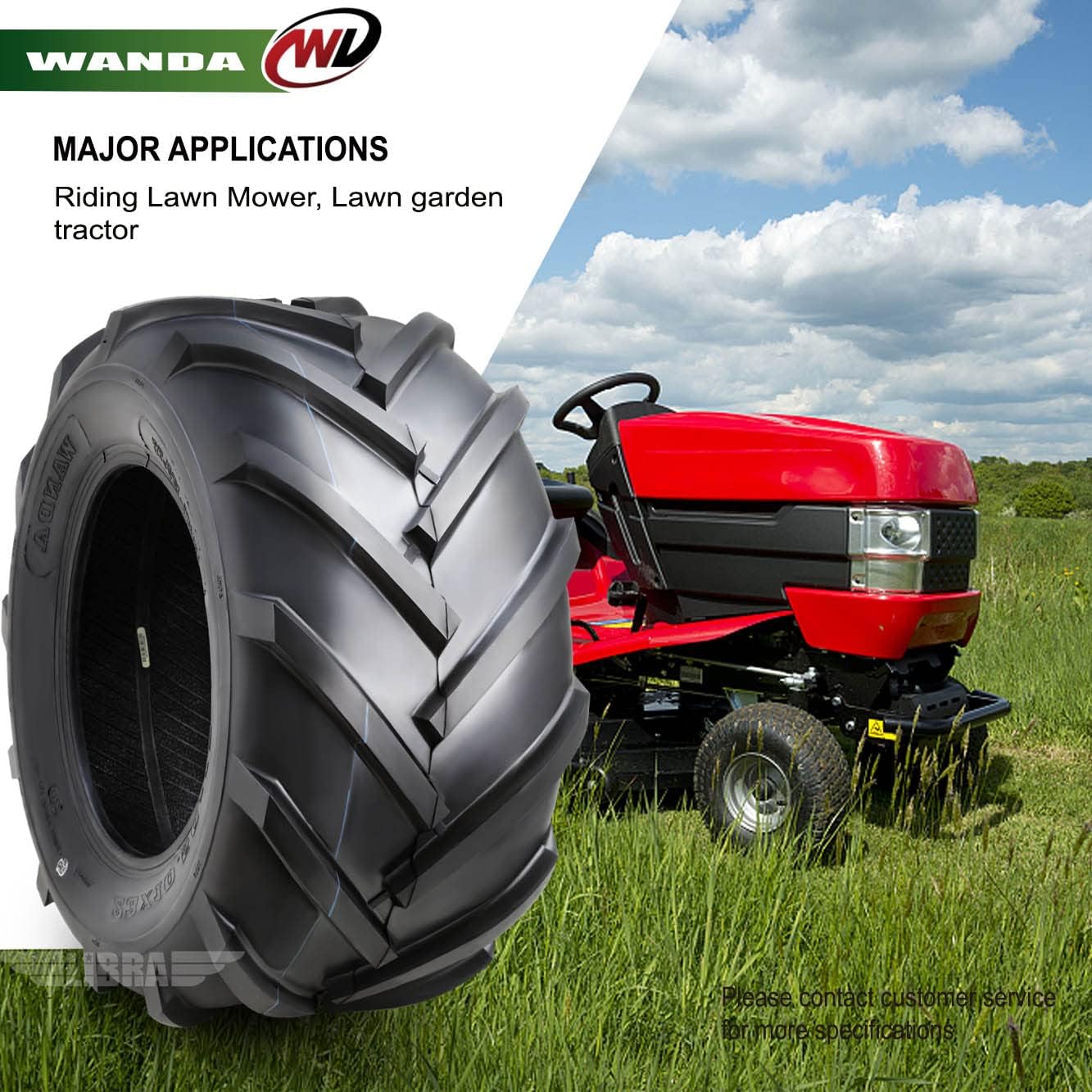 WANDA 18x8.5-8 Lawn Mower Agriculture Farm Tractor Tires 4 ply 18x8.5x8 -Set 2-13079