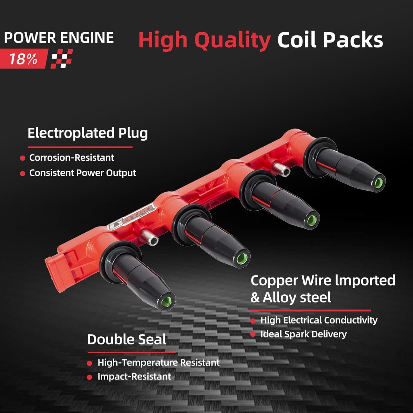 Upgraded Ignition Coil Pack for 2011-2015 Chevy Cruze, 2016 Cruze Limited, 2009-2011 Chevy Aveo 5, 2012-2018 Chevy Sonic,2013 Chevy Trax, 2009-1010 Pontiac G3 Wave L4 1.6 1.8 Replaces UF620