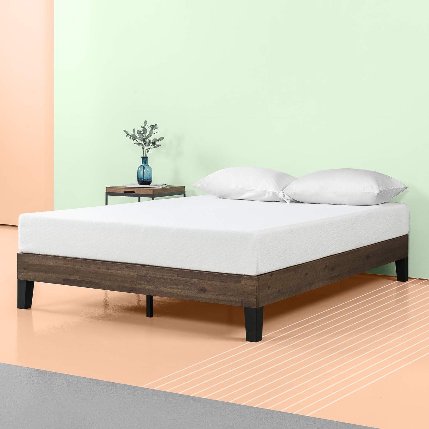 ZINUS Tonja Wood Platform Bed Frame with Headboard, Mattress Foundation with Wood Slat Support, No Box Spring Needed, Easy Assembly, Queen