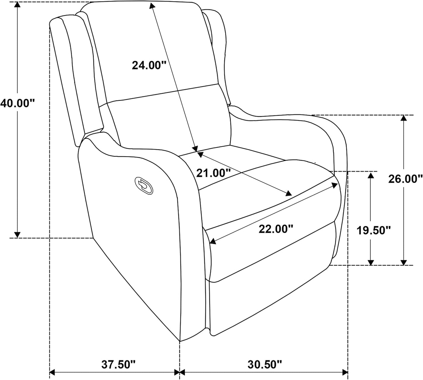 Coaster Home Furnishings - Kelsey - Leatherette Upholstered Swivel Glider Recliner Chair - Manual Recline Lever, English Arms, Plush Foam Cushions - Living Room - 30-Inch - Ivory - 609373