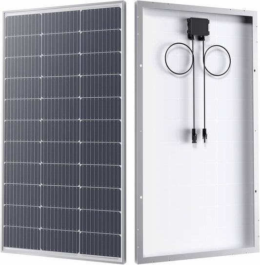 12V 100W Solar Panel,100 Watt Solar Panel with Over-Power Design,High Efficiency Monocrystalline PV Modules,Ideal for RV, Trailer, Camper, Marine, Rooftop,Home, Farm, Off-Grid (1PCS 100w)