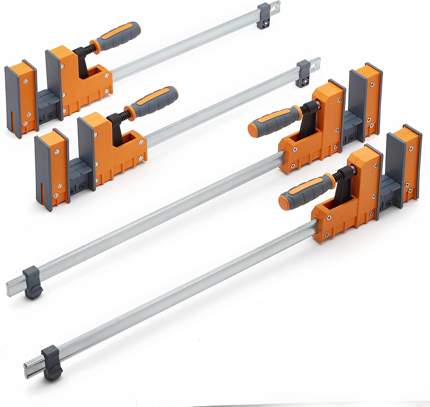 BORA 8pc Parallel Clamp Set, Includes 2 x 24" + 2 x 40" Woodworking Clamps with Rock-Solid, Even Pressure + 4 x Parallel Clamp Blocks, 571650