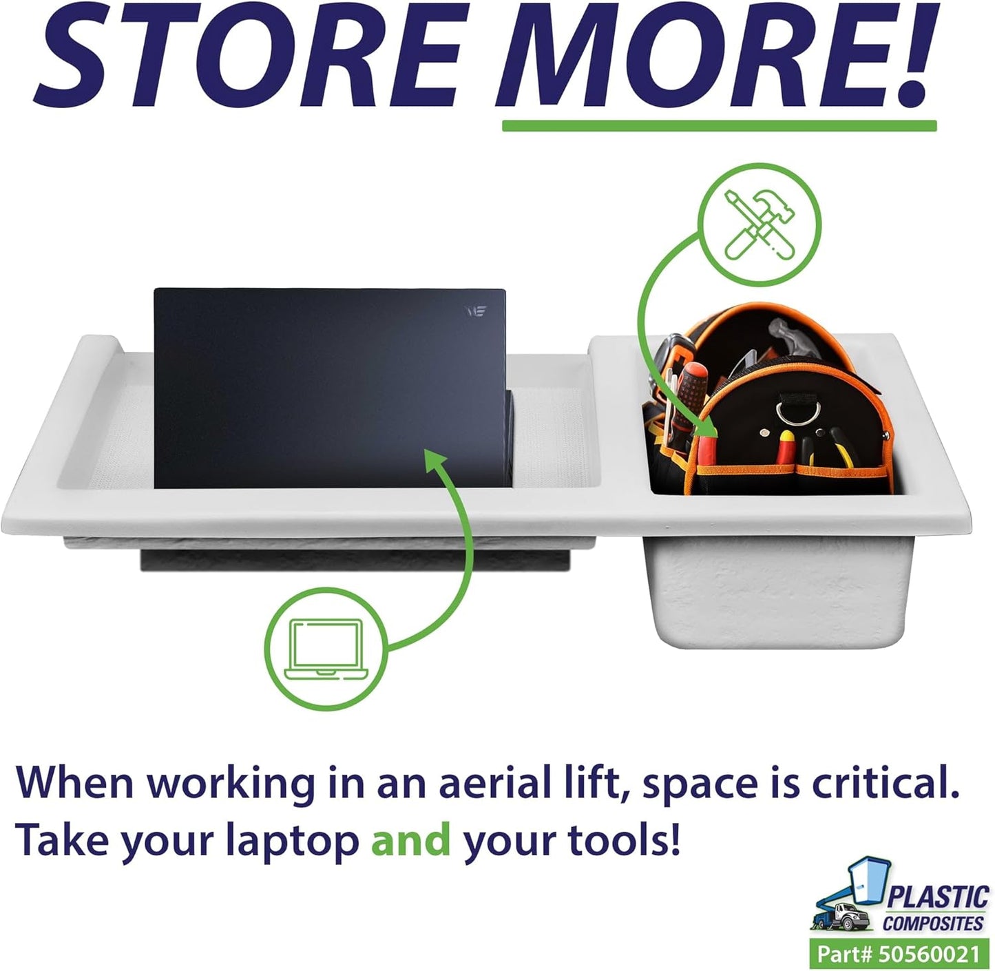 WORK SHELF (WORK SHELF & BUCKET MOUNTED TOOL TRAY EQUIPMENT)