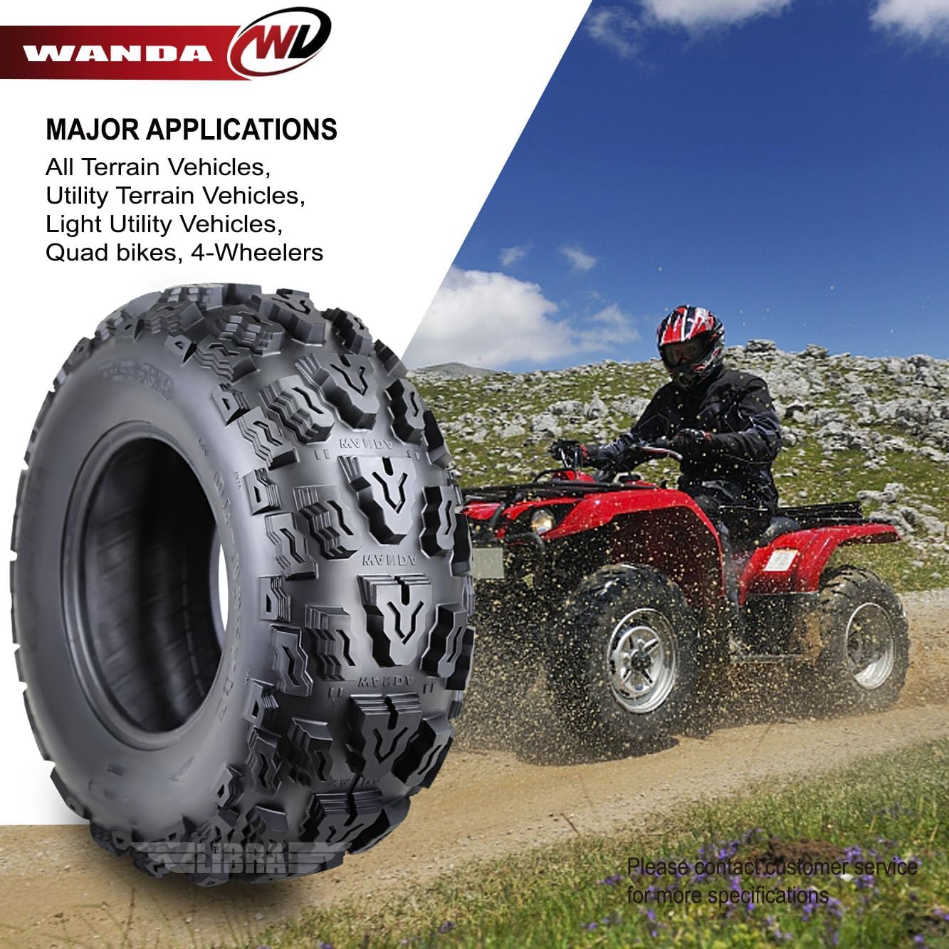 WANDA 21x7-10 & 20x10-9 Sport ATV Tire Set for Polaris Phoenix 200 Predator 500